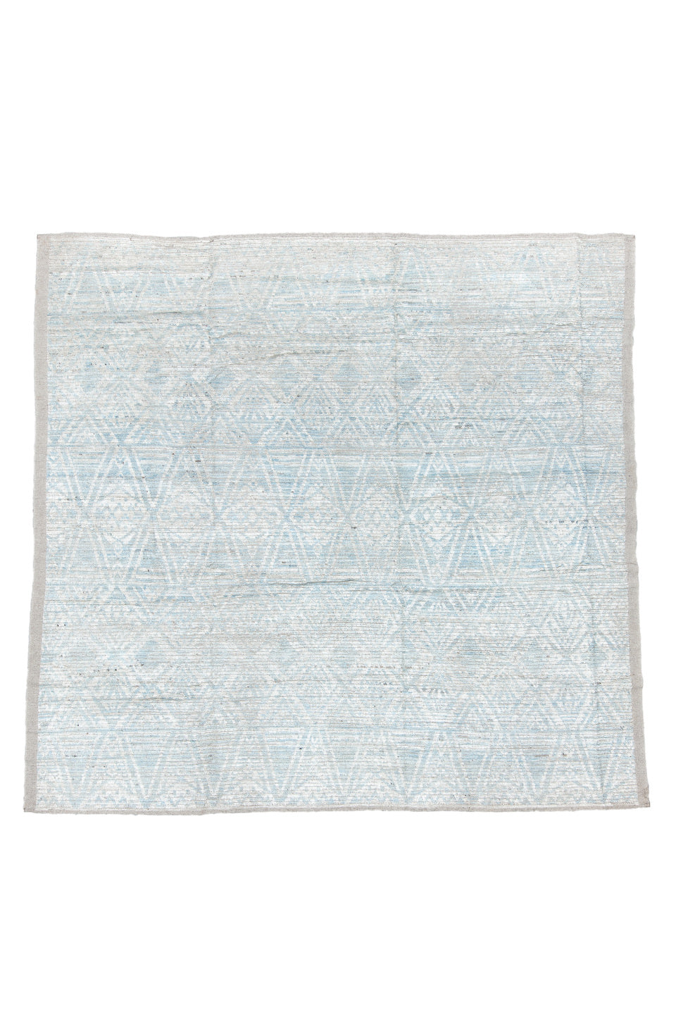 10' x 10' one-of-a-kind handmade vintage Tulu large size rug. Color palette: dark gray, dim gray, gainsboro, gray