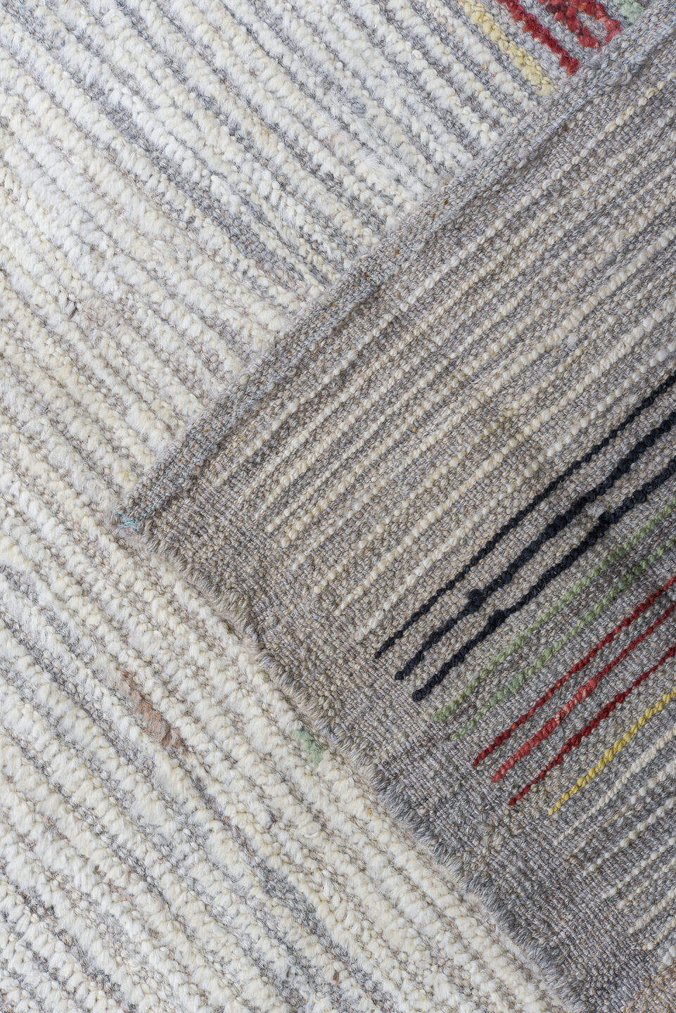 10' x 14' one-of-a-kind handmade vintage Tulu oversize rug. Color palette: ivory, rust, sage, charcoal, taupe, terracotta