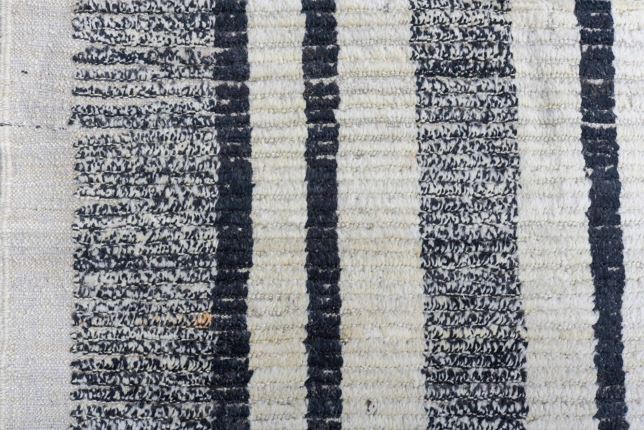 12' x 14' one-of-a-kind handmade vintage Tulu oversize rug. Color palette: ivory, charcoal, gray, black