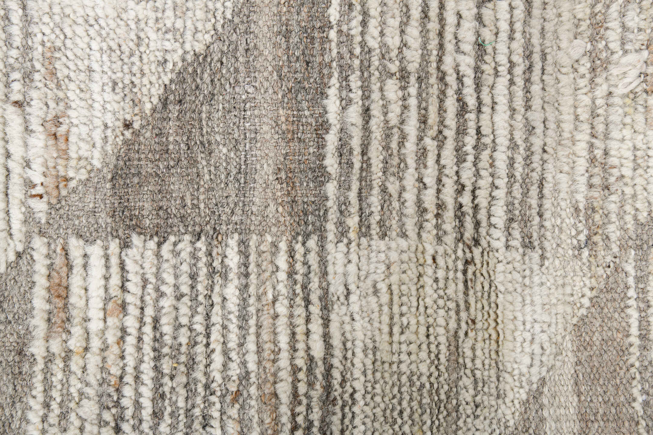 10' x 14' one-of-a-kind handmade vintage Tulu large size rug. Color palette: ivory, taupe, cream, beige, stone, gray