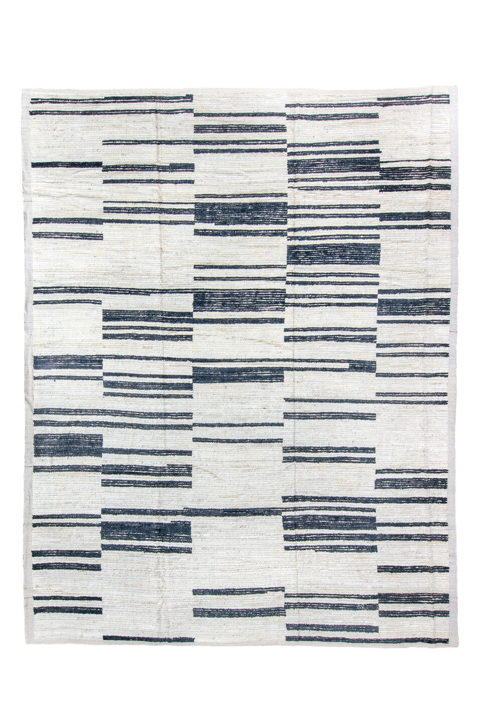 10' x 14' one-of-a-kind handmade vintage Tulu large size rug. Color palette: blue, gainsboro, ghost white, gray, green