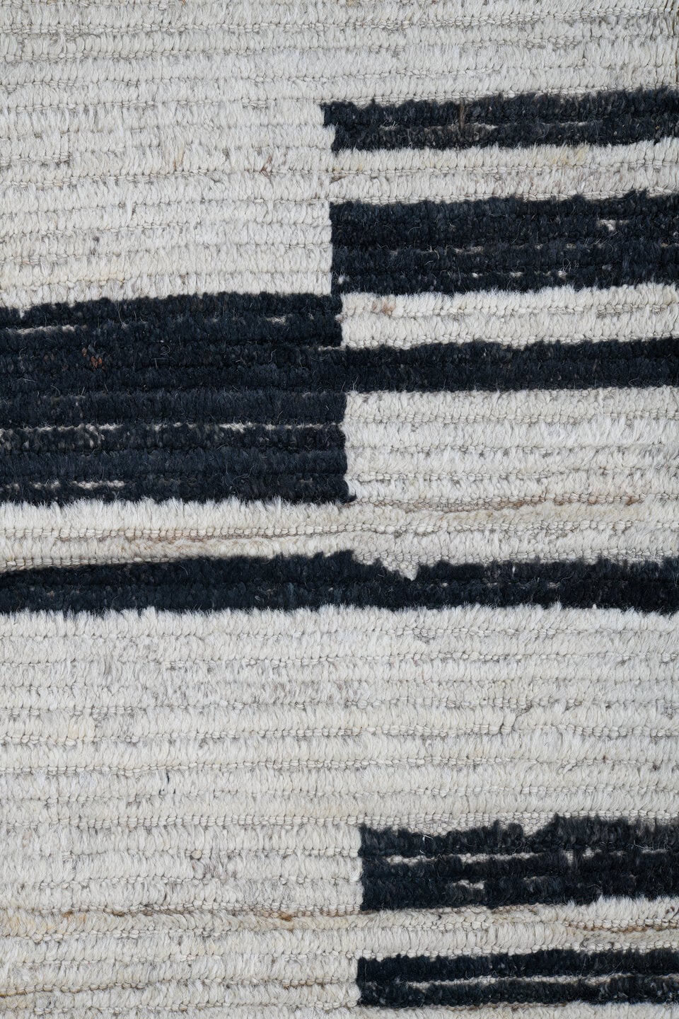 10' x 14' one-of-a-kind handmade vintage Tulu large size rug. Color palette: ivory, charcoal, black, gray
