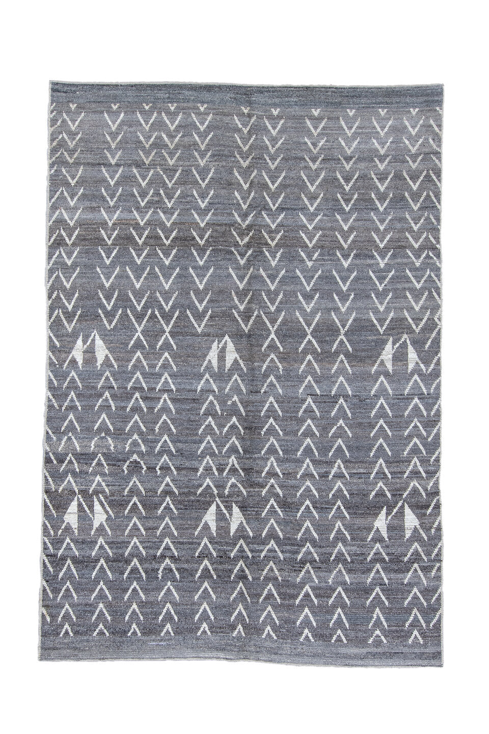 6' x 9' one-of-a-kind handmade vintage Tulu medium size rug. Color palette: black, blue, charcoal, dark gray, dim gray