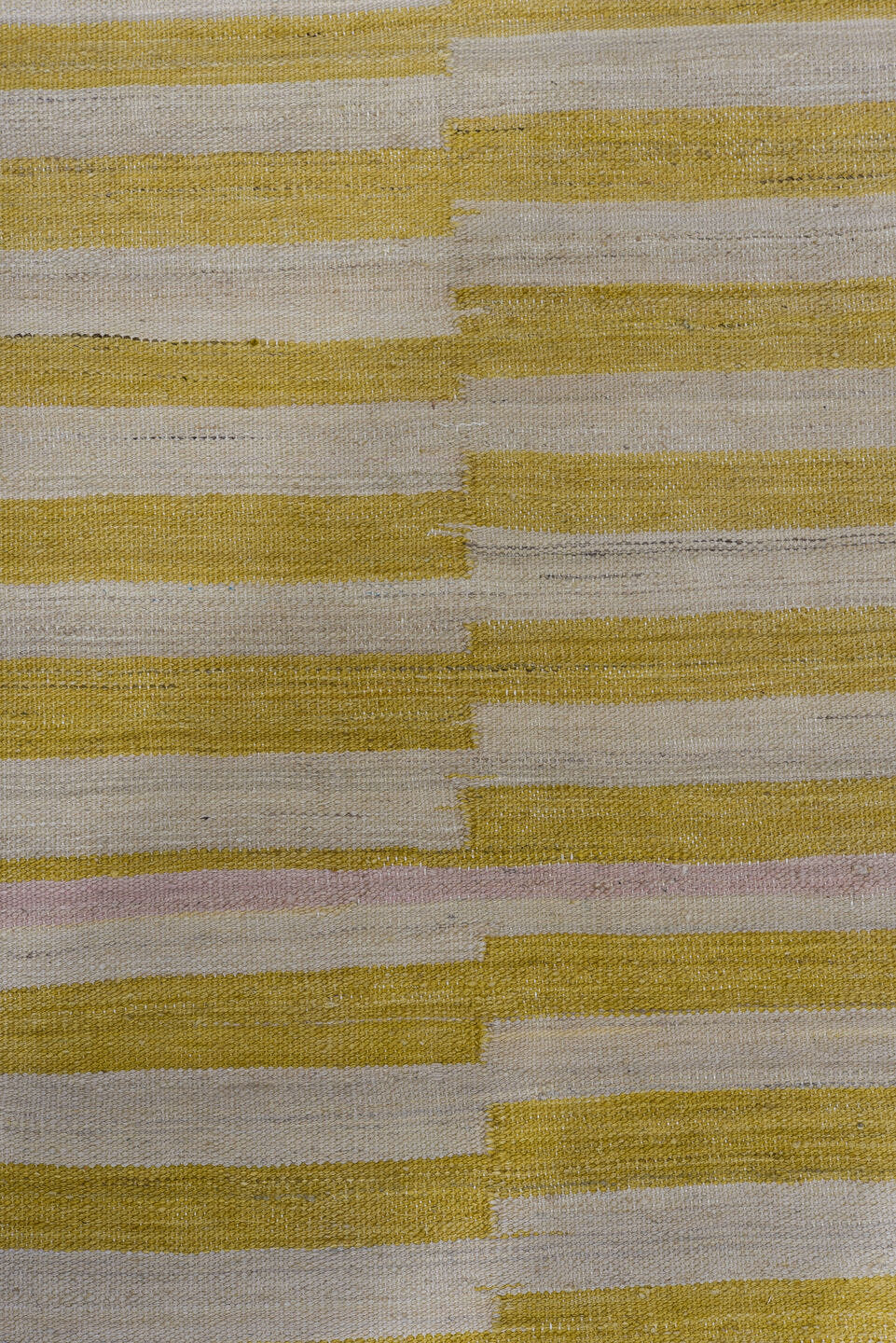 12' x 14' one-of-a-kind handmade vintage Kilim oversize rug. Color palette: ivory, gold, rust, terra cotta, charcoal, teal