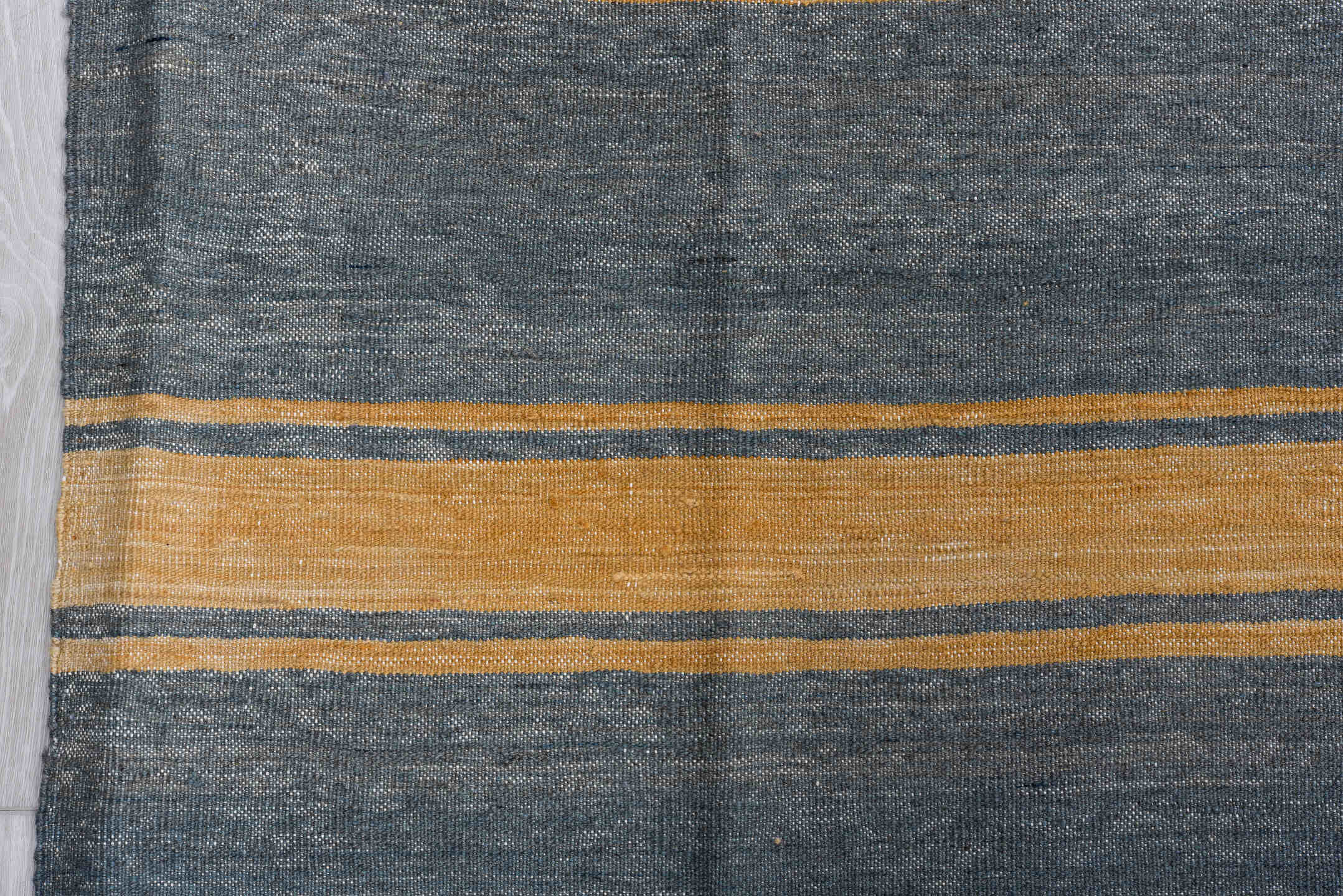 9' x 11' one-of-a-kind handmade vintage Kilim large size rug. Color palette: black, blue, brown, burlywood, dark gray, gray