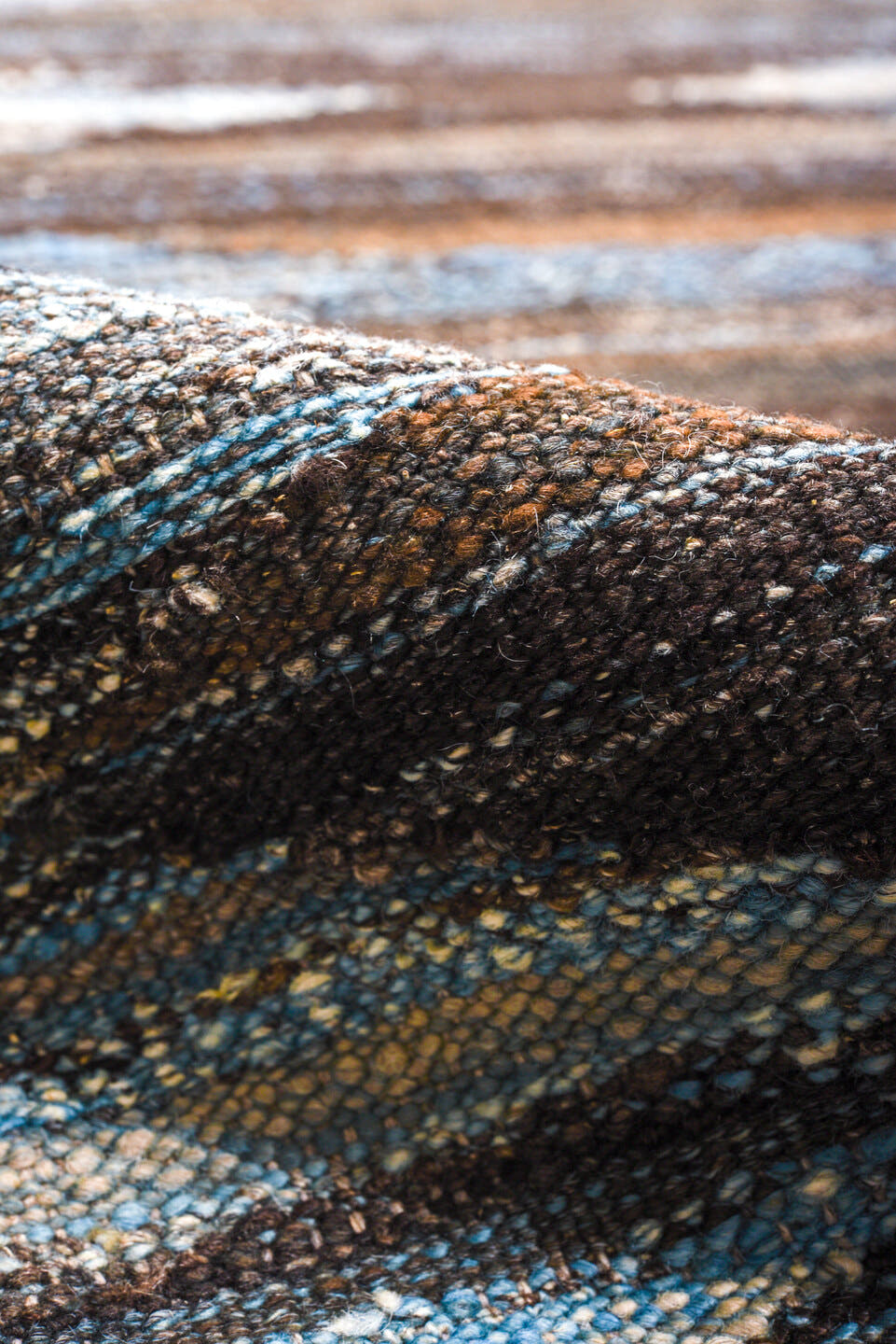 9' x 11' one-of-a-kind handmade vintage Kilim large size rug. Color palette: blue, charcoal, slate, black, steel_blue, gray