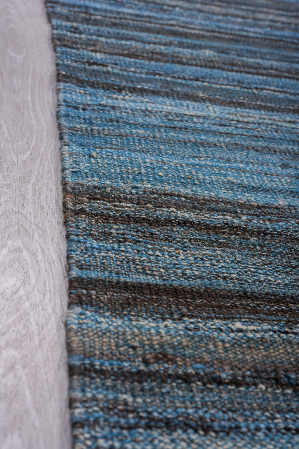 9' x 11' one-of-a-kind handmade vintage Kilim large size rug. Color palette: blue, charcoal, slate, black, steel_blue, gray