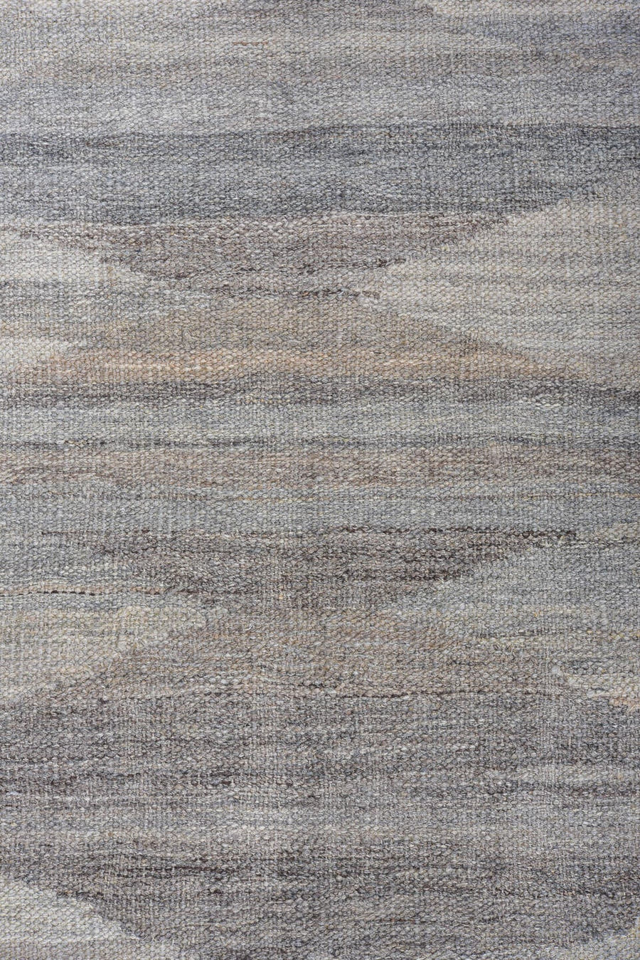 9' x 12' one-of-a-kind handmade vintage Kilim large size rug. Color palette: gray, ivory, taupe, charcoal, greige, beige