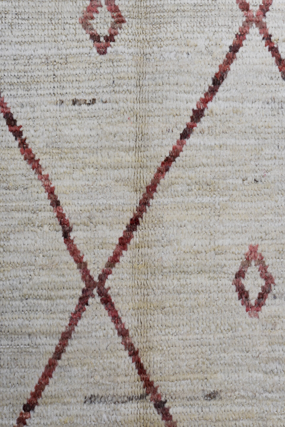 6' x 8' one-of-a-kind handmade vintage Tulu medium size rug. Color palette: ivory, rust, taupe, brown, terracotta, beige