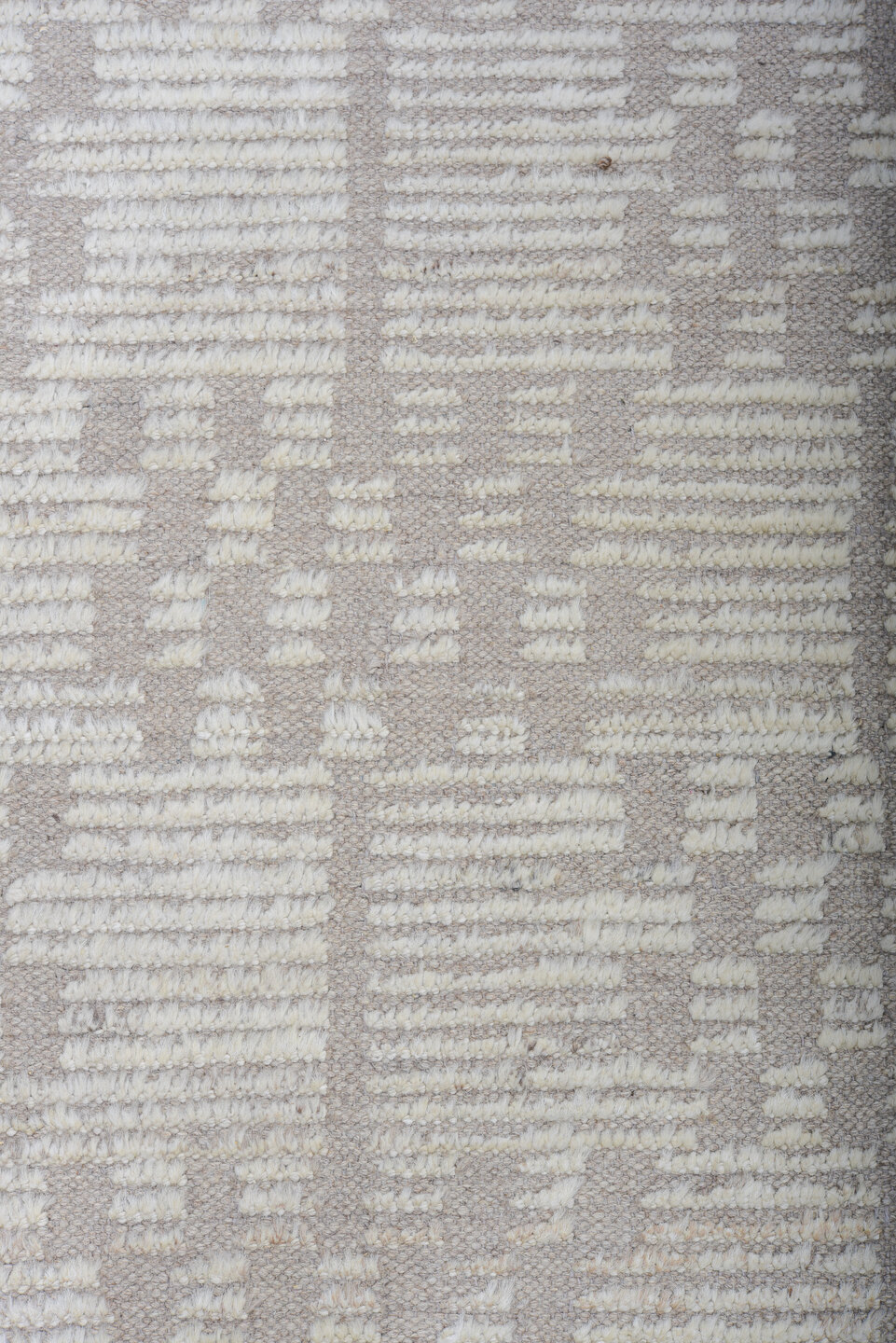 6' x 8' one-of-a-kind handmade vintage Tulu medium size rug. Color palette: ivory, taupe, greige, beige, gray