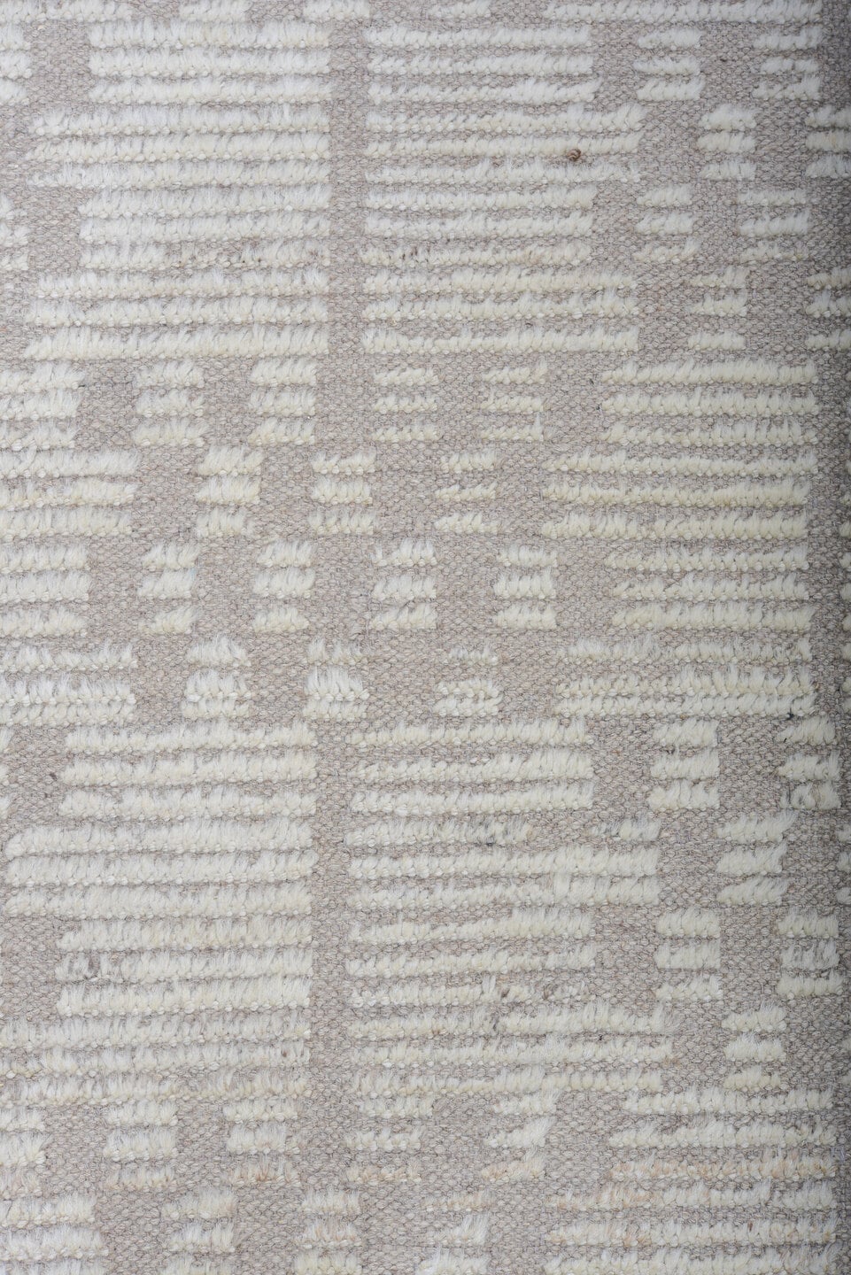 6' x 8' one-of-a-kind handmade vintage Tulu medium size rug. Color palette: ivory, taupe, greige, beige, gray