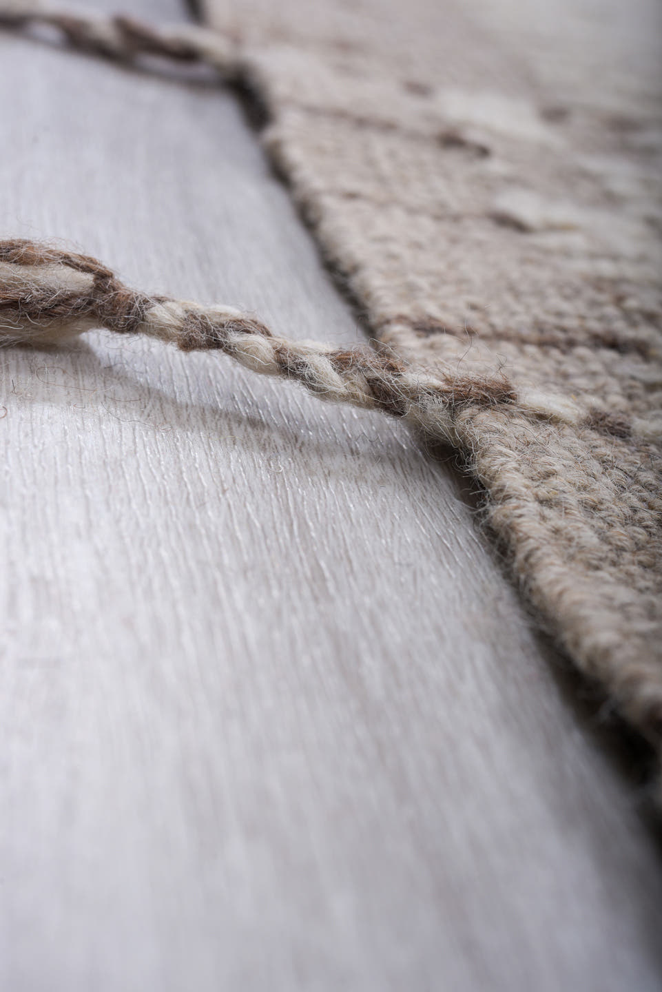 6' x 8' one-of-a-kind handmade vintage Tulu medium size rug. Color palette: ivory, taupe, greige, beige, gray
