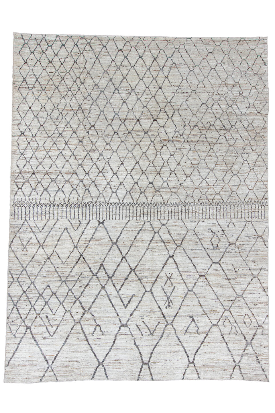 6' x 9' one-of-a-kind handmade vintage Tulu medium size rug. Color palette: black, charcoal, dark gray, dim gray, gainsboro