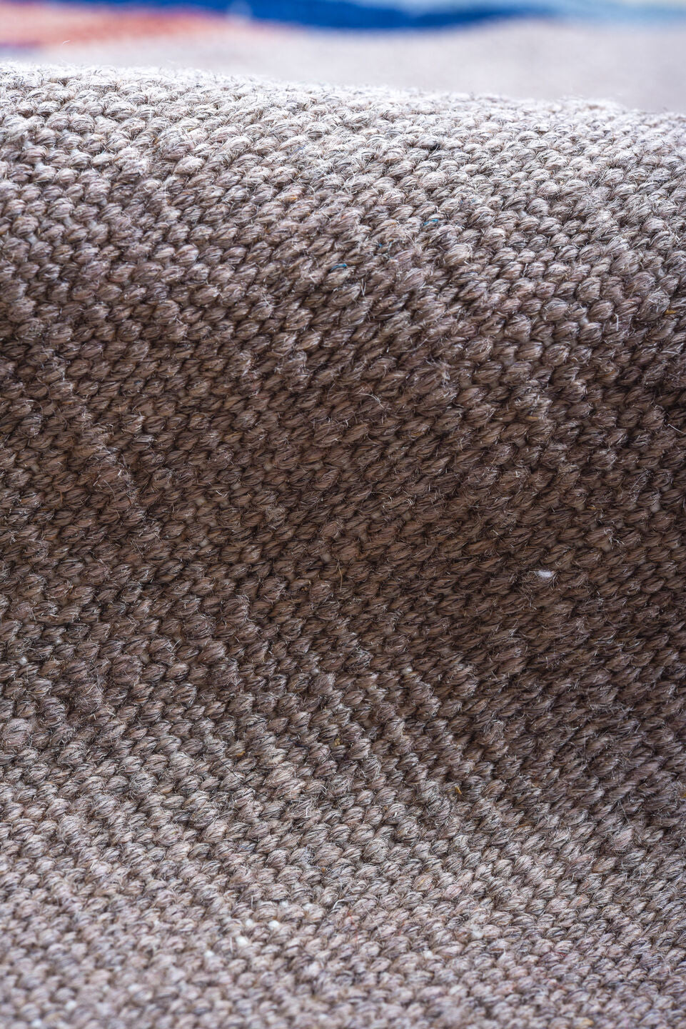 9' x 12' one-of-a-kind handmade vintage Kilim large size rug. Color palette: blue, brown, dark gray, gray, light blue