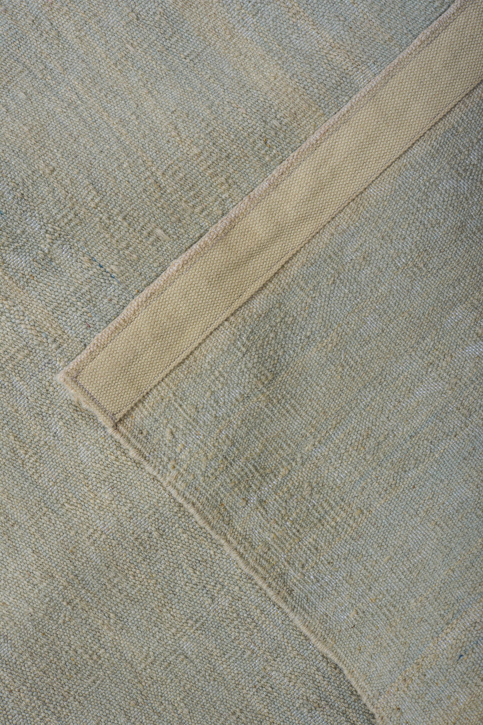 9' x 12' one-of-a-kind handmade vintage Kilim large size rug. Color palette: pale blue, indigo, ivory, light blue, purple