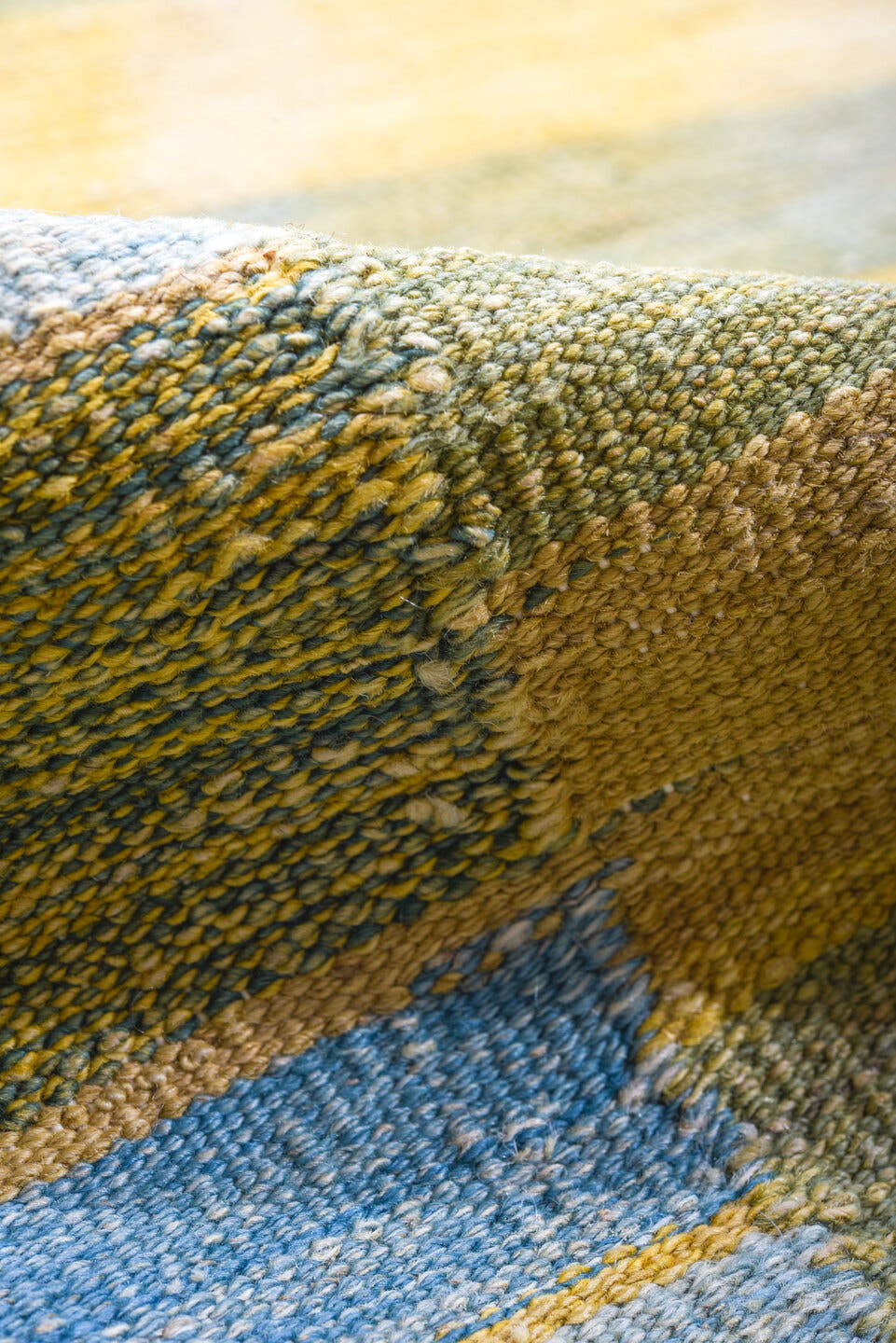 8' x 11' one-of-a-kind handmade vintage Kilim large size rug. Color palette: sage, sky blue, beige, taupe, camel, charcoal