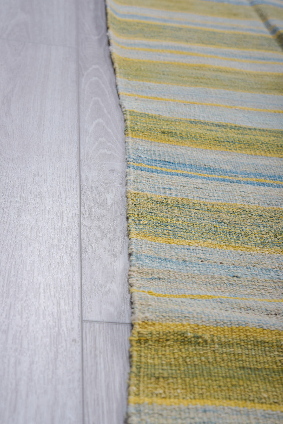 8' x 11' one-of-a-kind handmade vintage Kilim large size rug. Color palette: sage, sky blue, beige, taupe, camel, charcoal