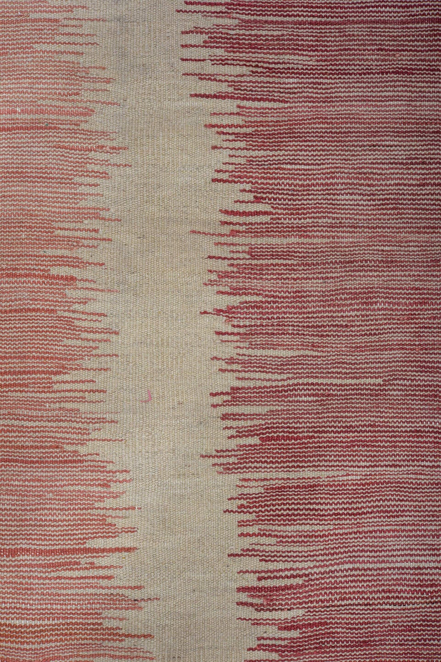 8' x 12' one-of-a-kind handmade vintage Kilim large size rug. Color palette: ivory, rose, lavender, coral, crimson, beige