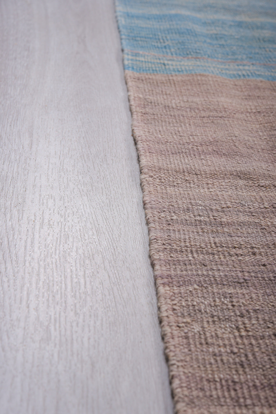 8' x 11' one-of-a-kind handmade vintage Kilim large size rug. Color palette: taupe, sky blue, charcoal, ivory, beige, gray