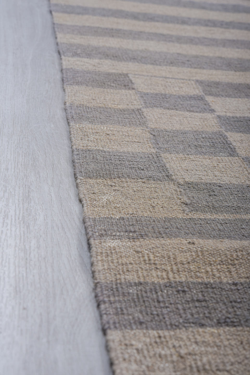 9' x 12' one-of-a-kind handmade vintage Kilim large size rug. Color palette: taupe, charcoal, rose, teal, ivory, beige, gray