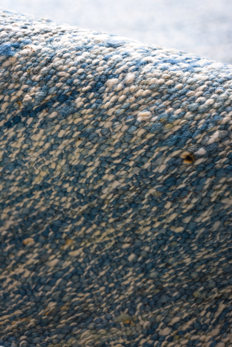 10' x 14' one-of-a-kind handmade vintage Kilim large size rug. Color palette: sky blue, powder blue, ice blue, ivory