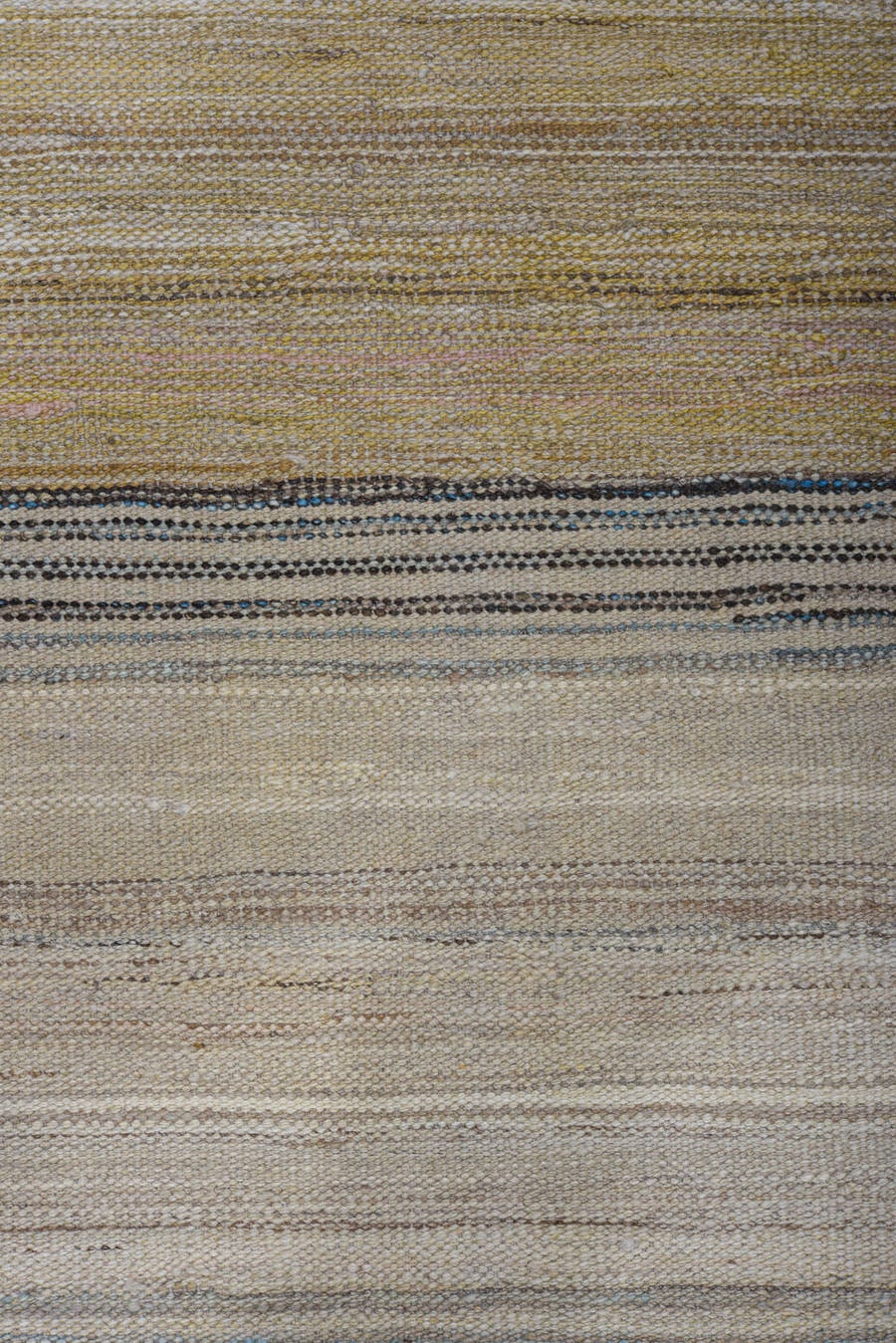 10' x 14' one-of-a-kind handmade vintage Kilim large size rug. Color palette: ivory, taupe, sand, charcoal, blush, gray