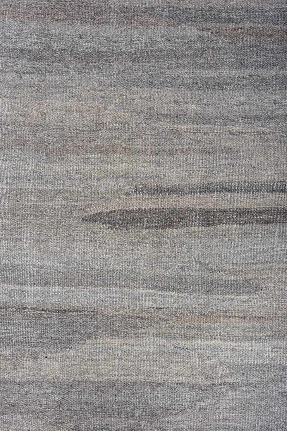 9' x 12' one-of-a-kind handmade vintage Kilim large size rug. Color palette: light gray, ivory, slate, silver, taupe, gray