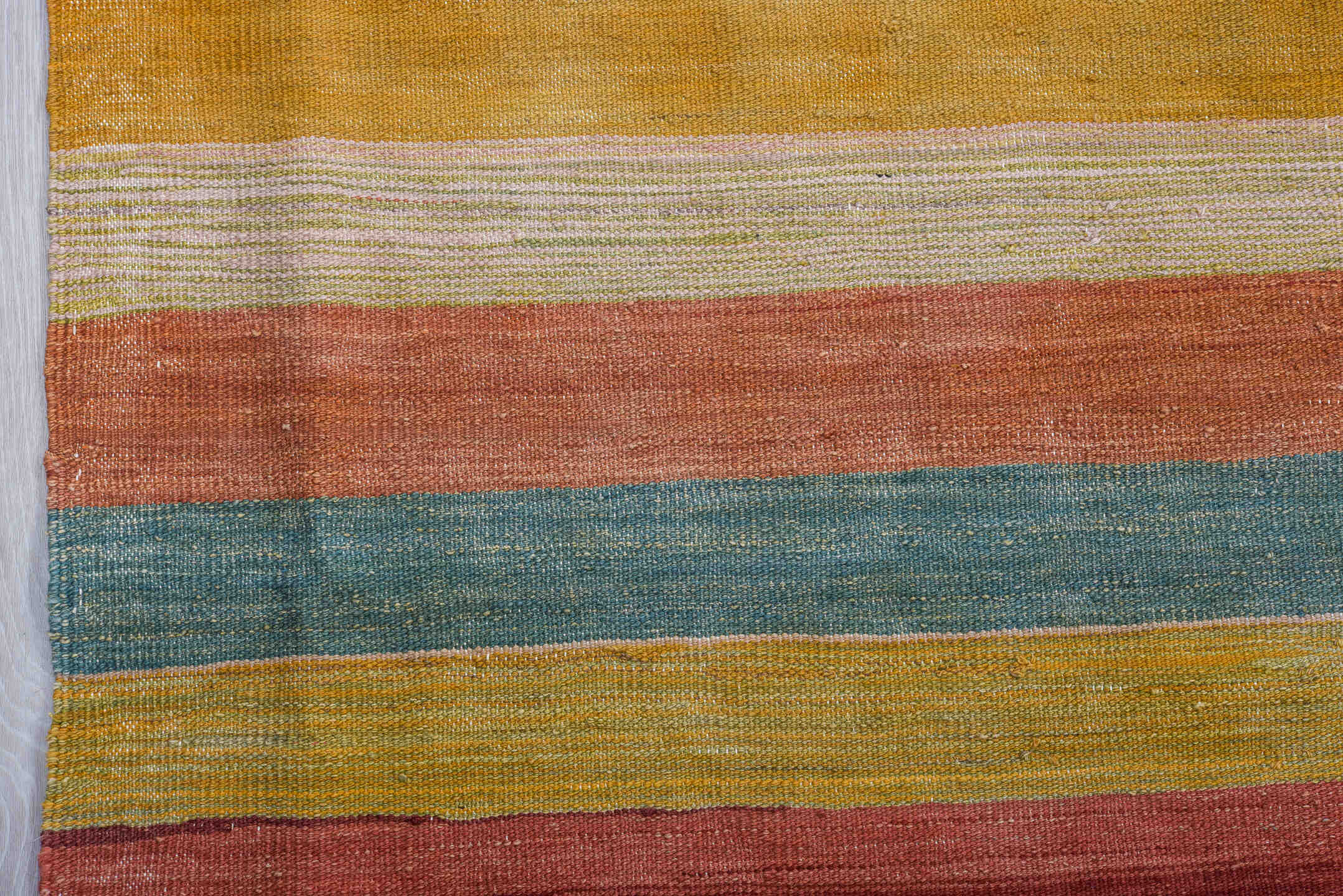 8' x 11' one-of-a-kind handmade vintage Kilim large size rug. Color palette: ivory, blush, terra cotta, gold, sage, taupe