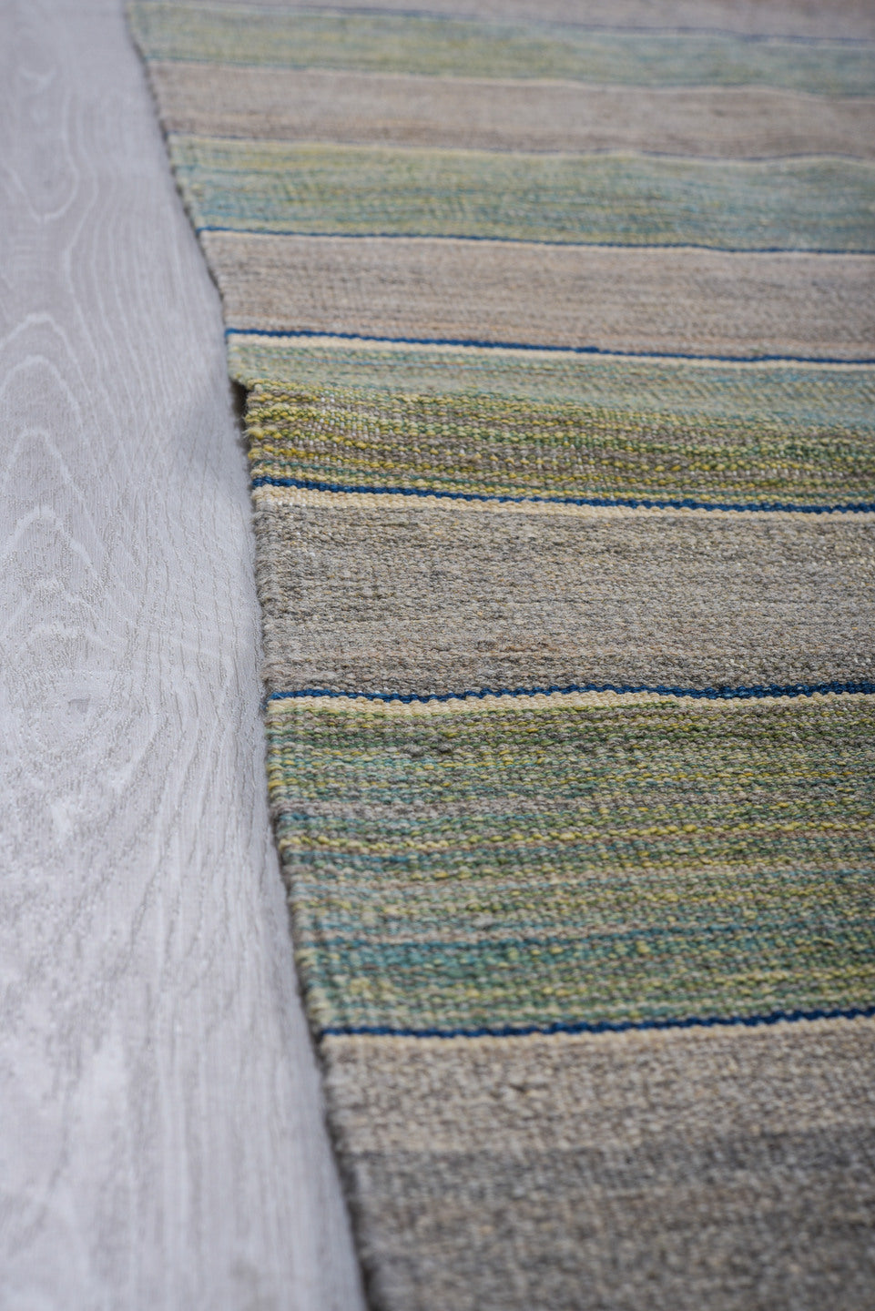 8' x 11' one-of-a-kind handmade vintage Kilim large size rug. Color palette: taupe, sage, slate, ivory, beige, gray, green