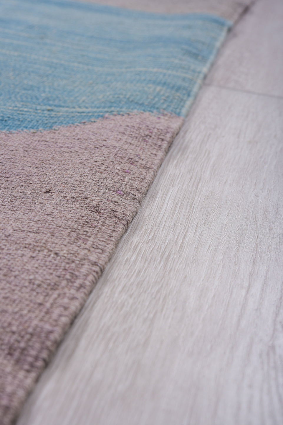 8' x 11' one-of-a-kind handmade vintage Kilim large size rug. Color palette: ivory, lavender, teal, rust, gray, rose, sage
