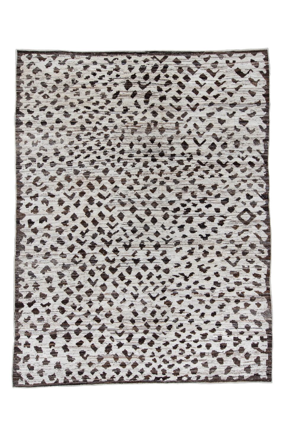 10' x 14' one-of-a-kind handmade vintage Tulu large size rug. Color palette: black, dark gray, dim gray, gainsboro, gray