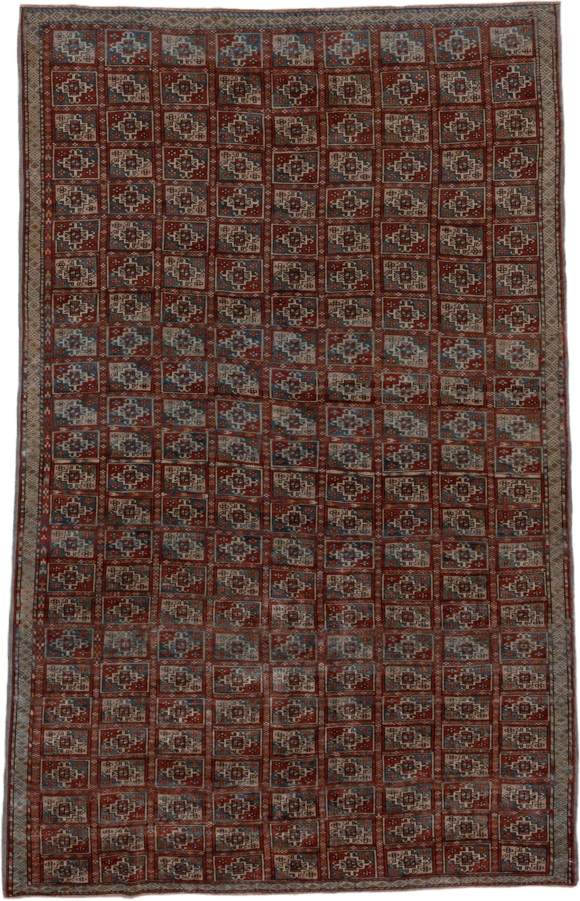 3' x 11' one-of-a-kind handmade vintage Bokara runner rug. Color palette: rust, ivory, blue gray, charcoal, taupe, burgundy