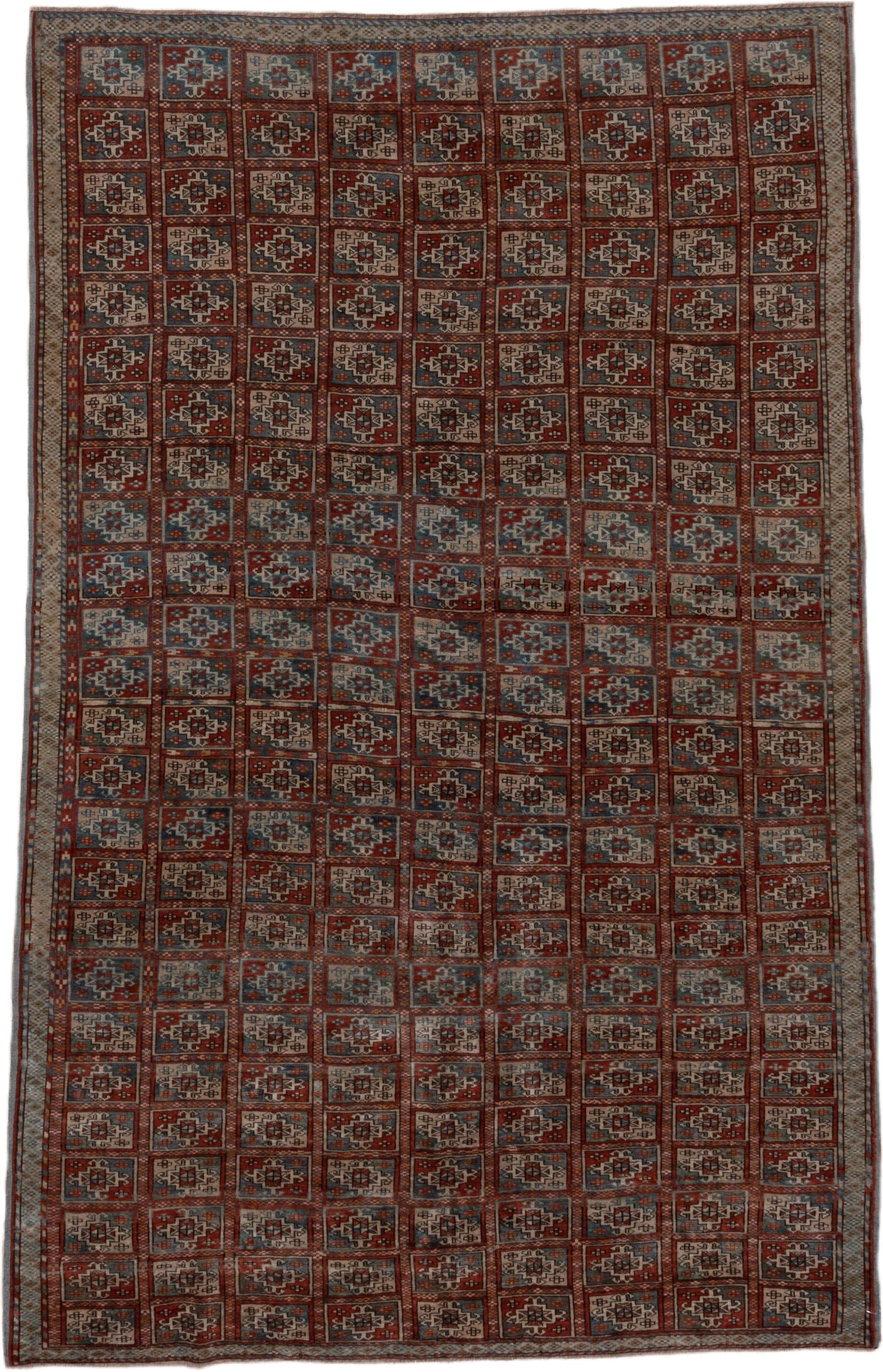 3' x 11' one-of-a-kind handmade vintage Bokara runner rug. Color palette: rust, ivory, blue gray, charcoal, taupe, burgundy