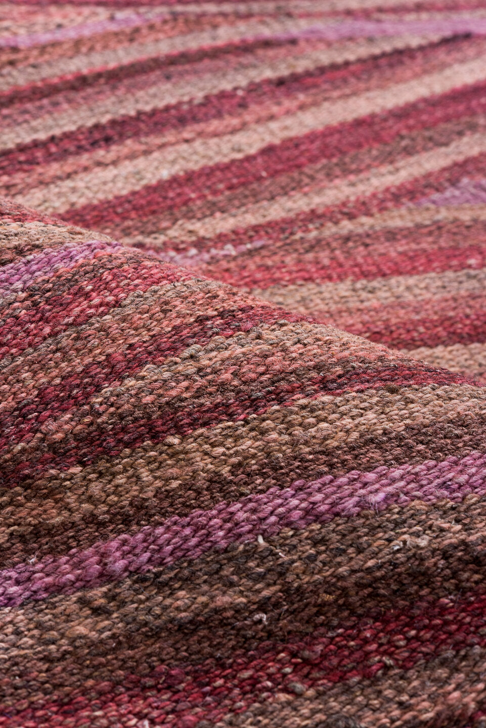 8' x 11' one-of-a-kind handmade vintage Kilim large size rug. Color palette: brown, gray, pink, red