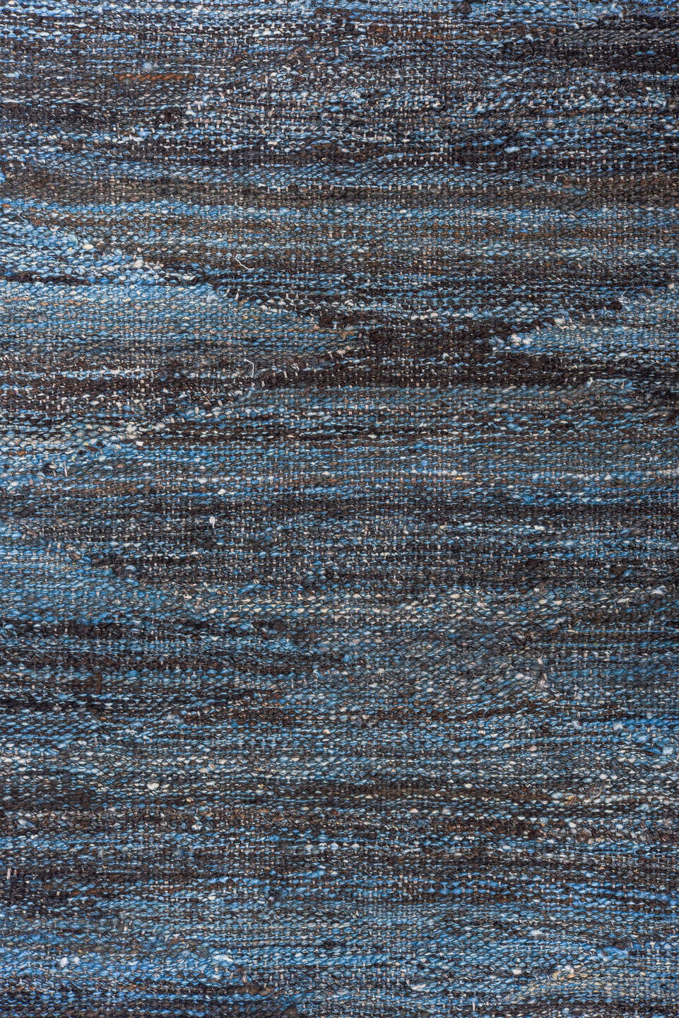 9' x 12' one-of-a-kind handmade vintage Kilim large size rug. Color palette: arapawa, black, blue, dark gray, dim gray