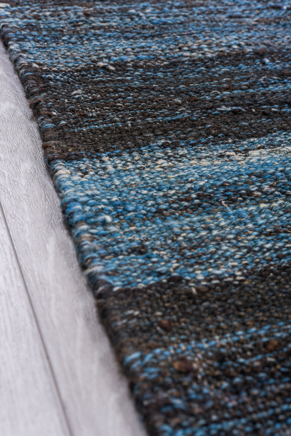 9' x 12' one-of-a-kind handmade vintage Kilim large size rug. Color palette: arapawa, black, blue, dark gray, dim gray