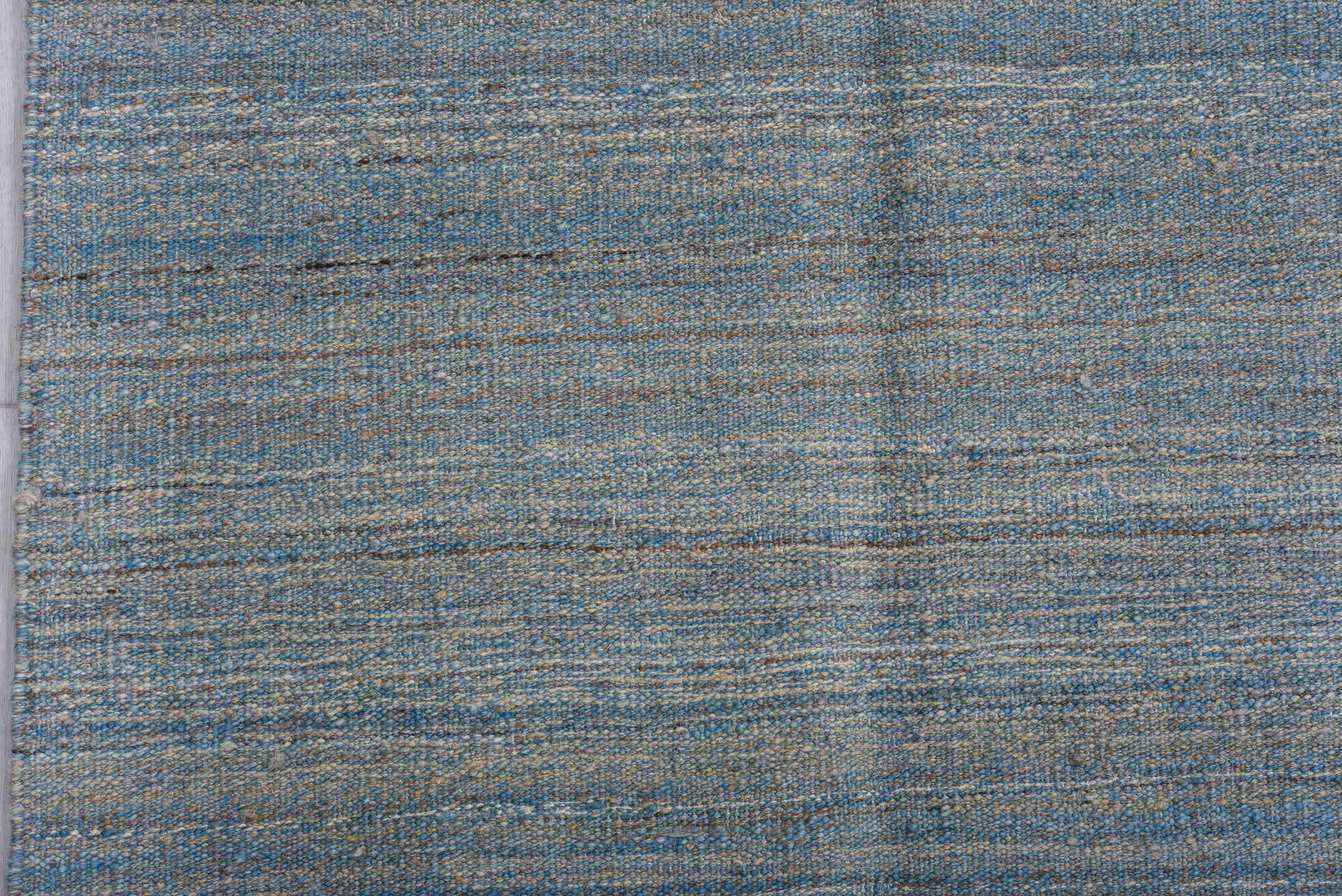 10' x 14' one-of-a-kind handmade vintage Kilim rug. Color palette: blue gray, slate, ivory, silver gray, gray, blue