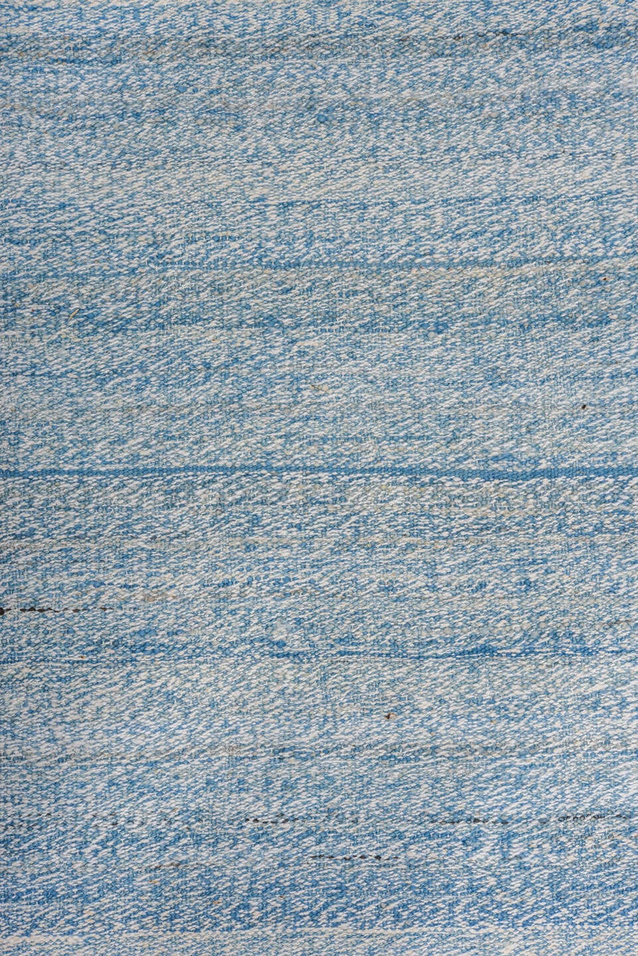 9' x 14' one-of-a-kind handmade vintage Kilim large size rug. Color palette: sky blue, ivory, pale blue, light blue