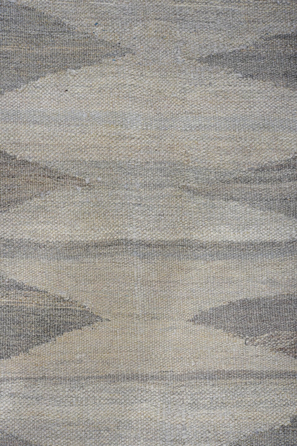 8' x 12' one-of-a-kind handmade vintage Kilim large size rug. Color palette: gray, ivory, taupe, slate, beige, brown