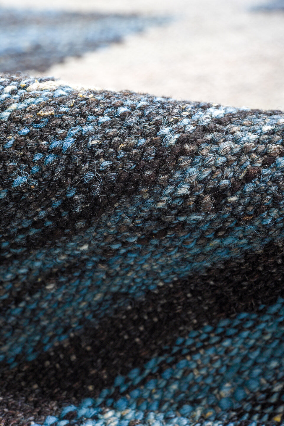 9' x 11' one-of-a-kind handmade vintage Kilim large size rug. Color palette: arapawa, black, blue, brown, charcoal