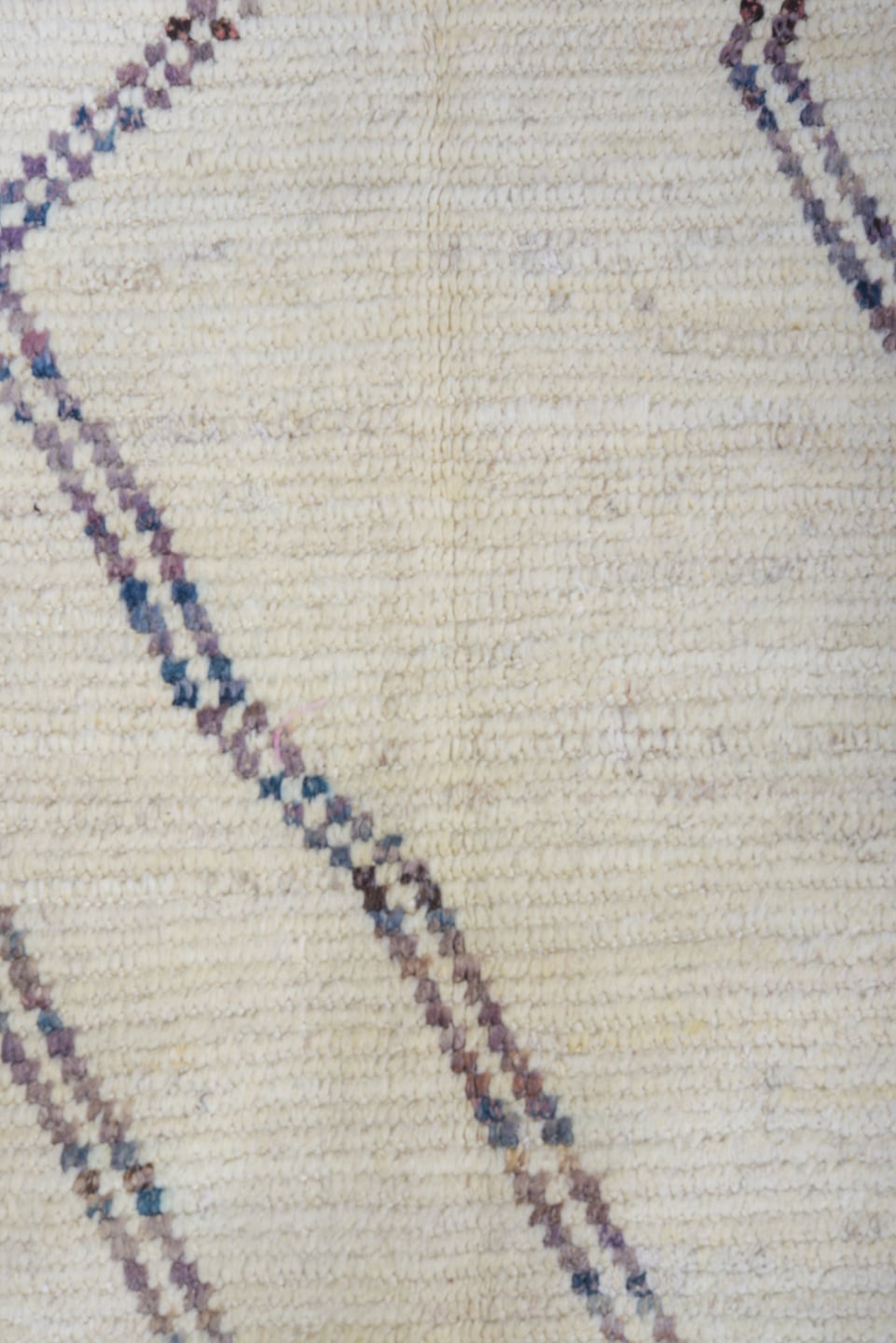 9' x 11' one-of-a-kind handmade vintage Tulu large size rug. Color palette: ivory, charcoal, taupe, slate, brown, gray