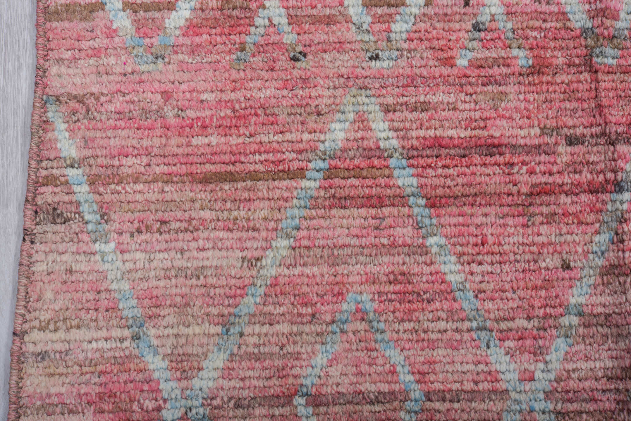 9' x 12' one-of-a-kind handmade vintage Tulu large size rug. Color palette: brown, dark gray, gray, light gray