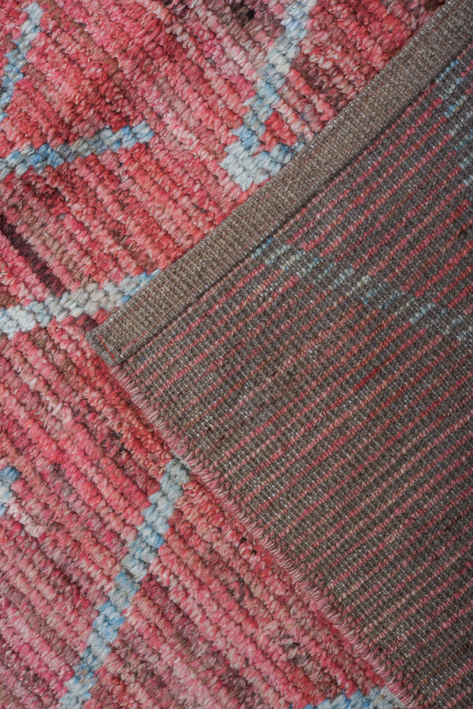 9' x 12' one-of-a-kind handmade vintage Tulu large size rug. Color palette: brown, dark gray, gray, light gray