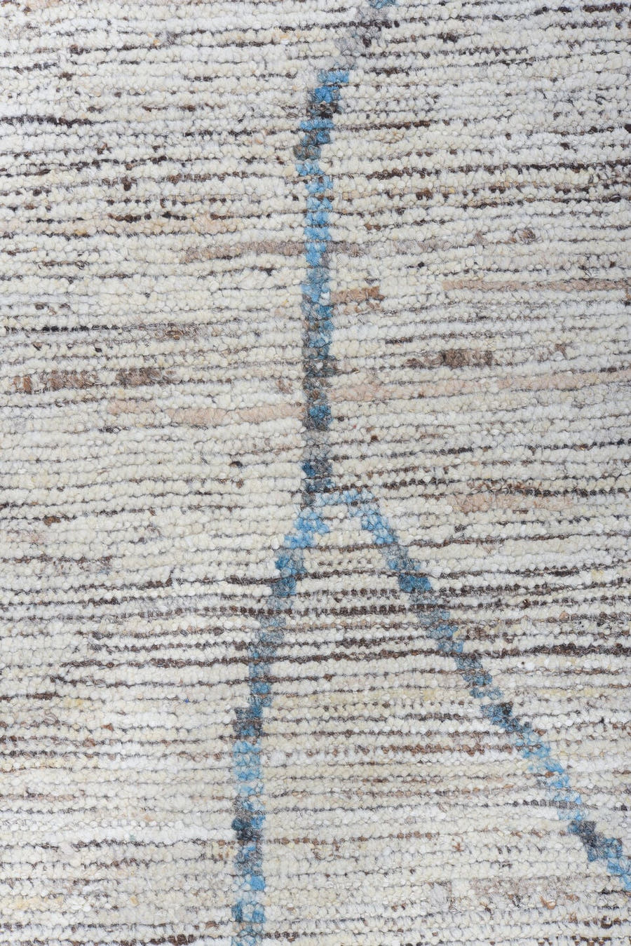 19' x 16' one-of-a-kind handmade vintage Tulu oversize rug. Color palette: ivory, blue, taupe, gray, beige