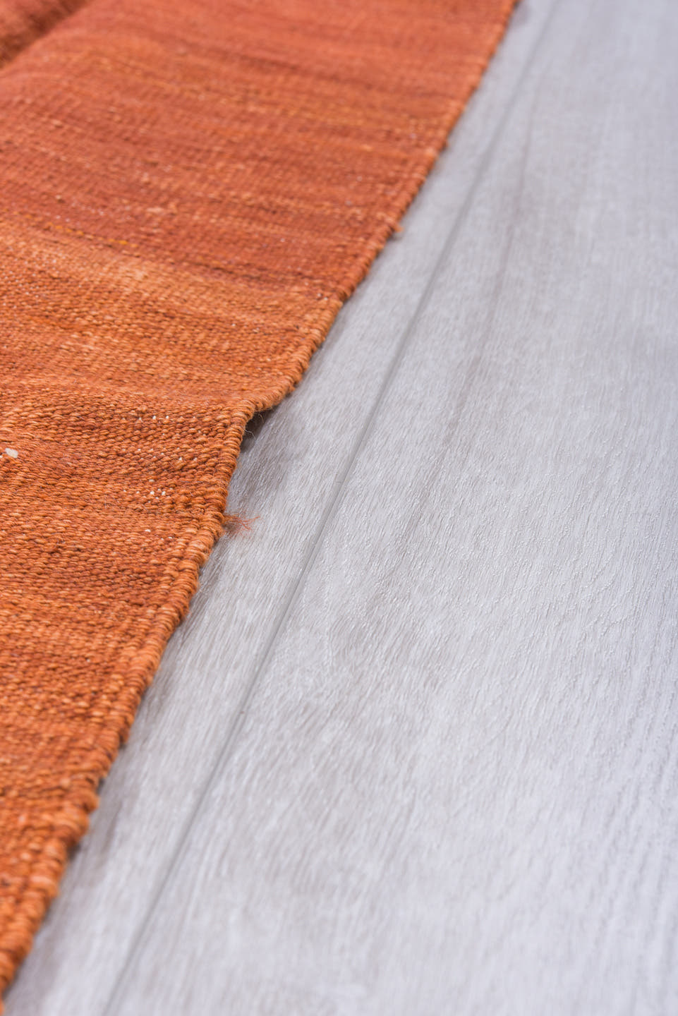 8' x 12' one-of-a-kind handmade vintage Kilim large size rug. Color palette: terra cotta, ochre, rust, ivory, taupe