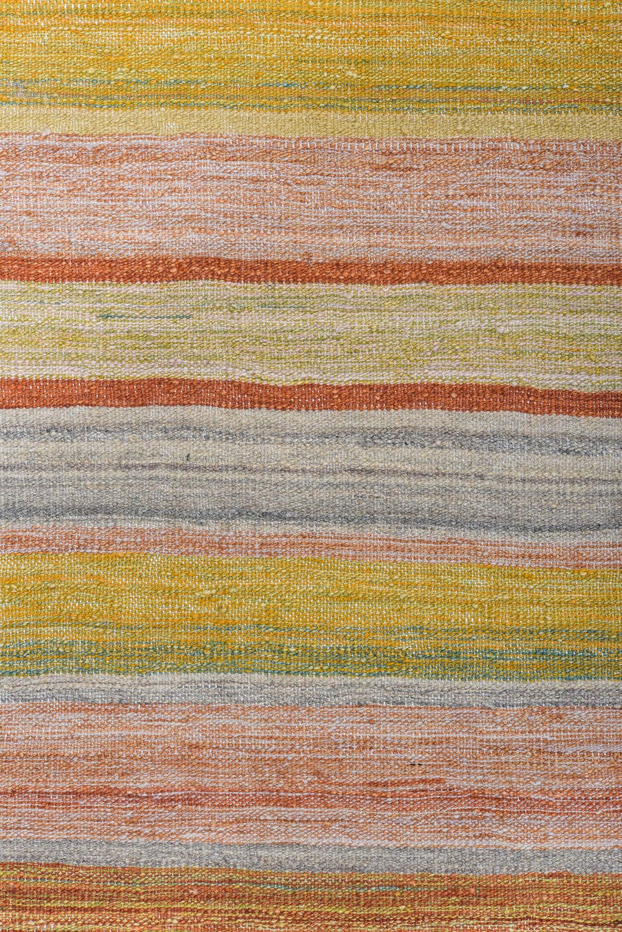 8' x 10' one-of-a-kind handmade vintage Kilim large size rug. Color palette: ivory, rust, sage, gold, taupe, terra cotta