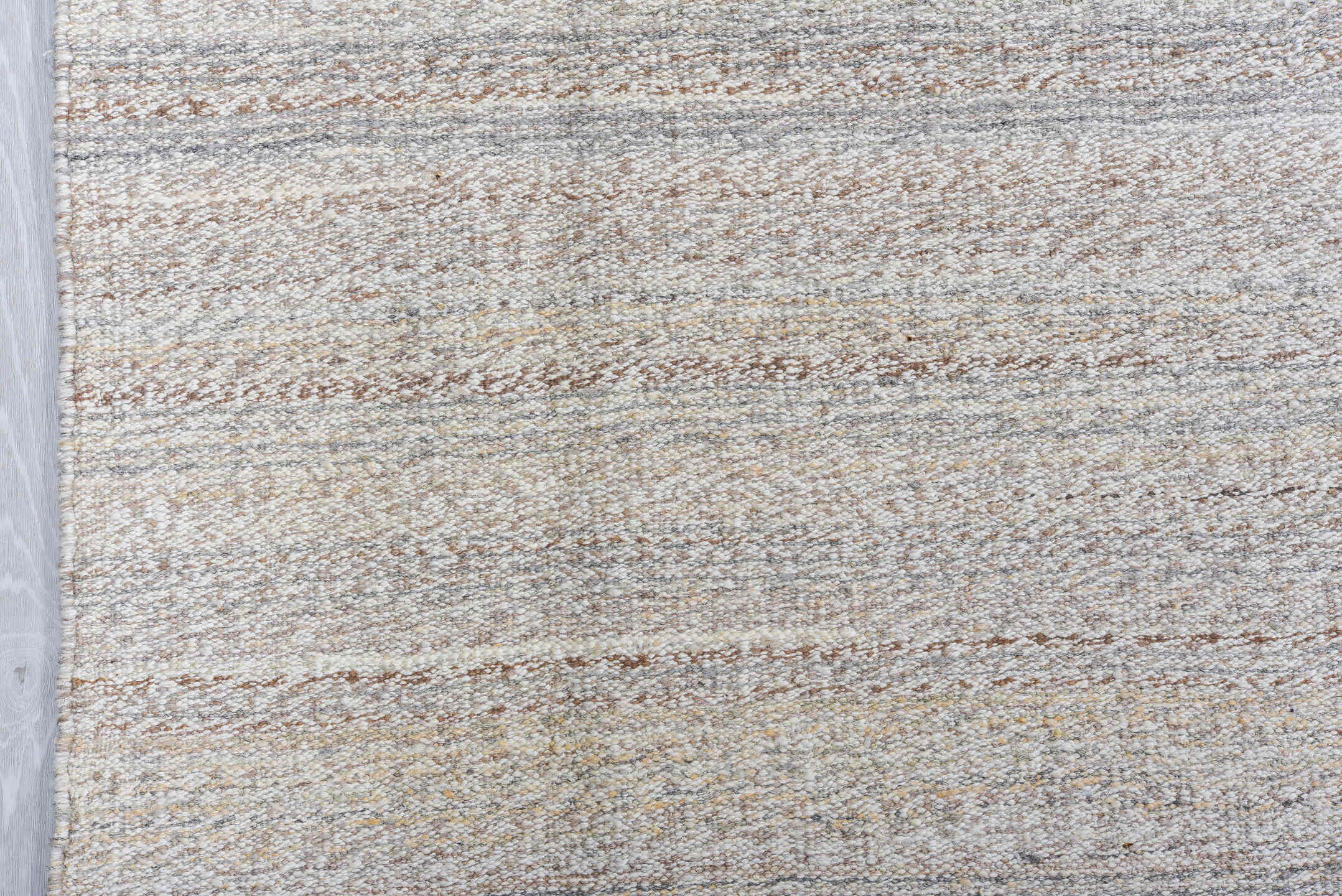 8' x 10' one-of-a-kind handmade vintage Kilim large size rug. Color palette: ivory, light gray, taupe, greige, beige, gray