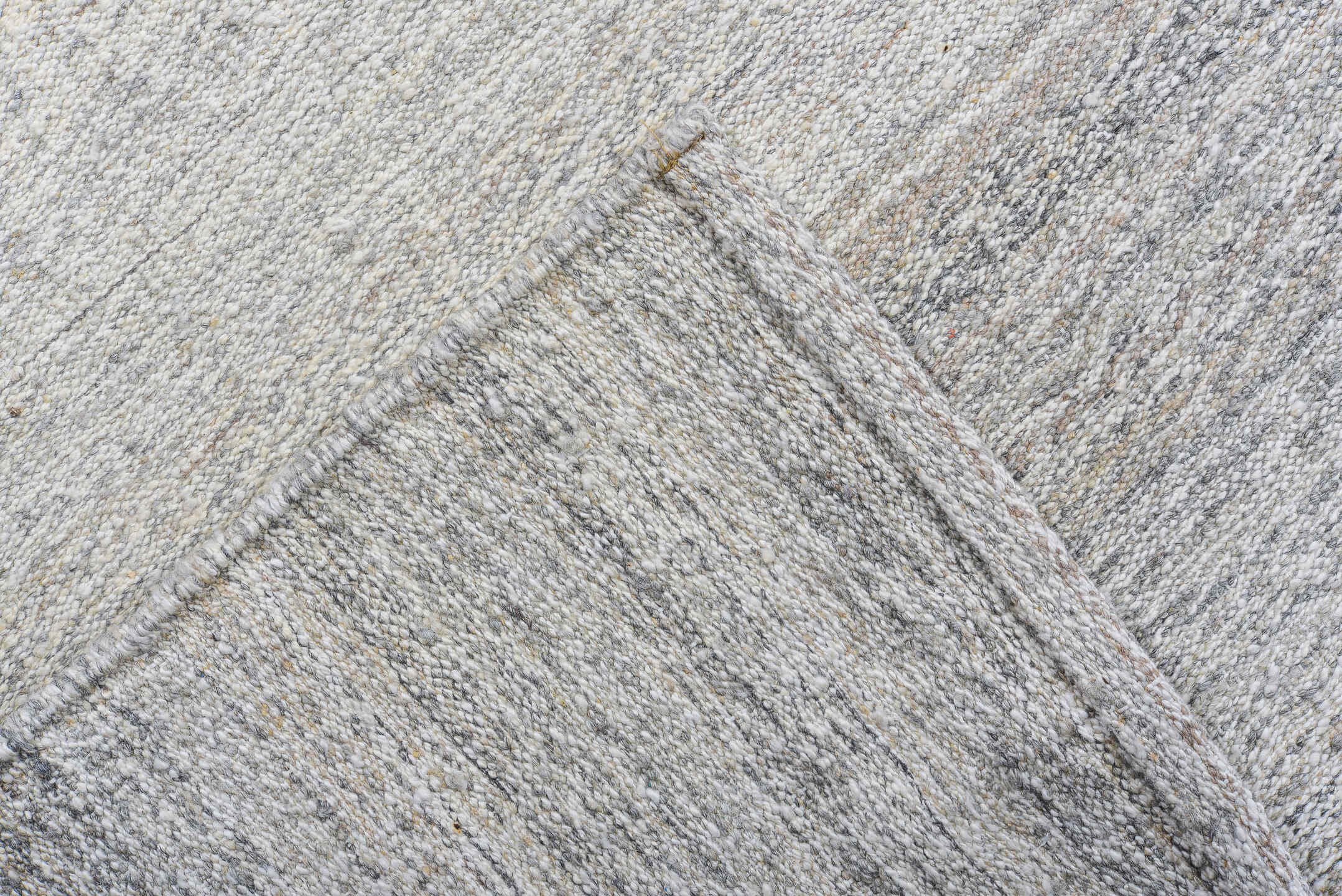 8' x 10' one-of-a-kind handmade vintage Kilim large size rug. Color palette: ivory, light gray, taupe, greige, beige, gray
