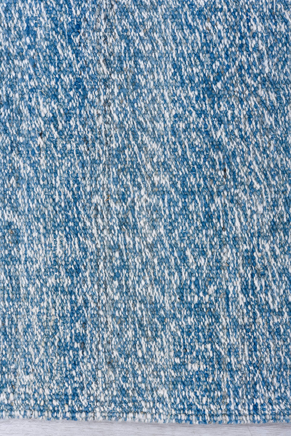 3' x 15' one-of-a-kind handmade vintage Kilim runner rug. Color palette: sky blue, powder blue, ice blue, ivory, light blue