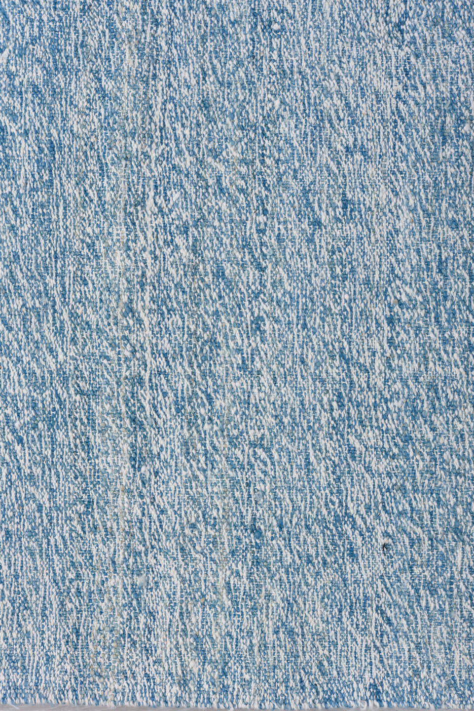 3' x 15' one-of-a-kind handmade vintage Kilim runner rug. Color palette: light blue, sky blue, ivory